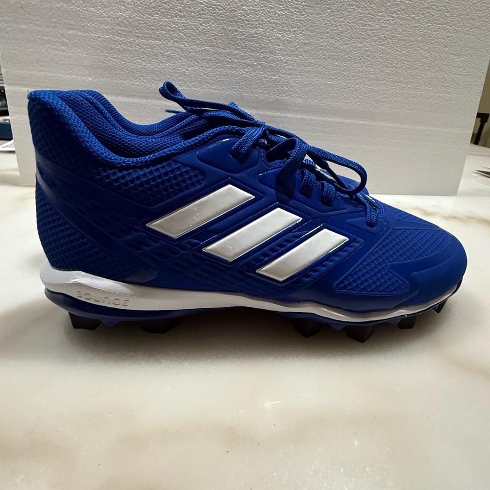 Adidas Blue and White Sneakers with Durable Mesh Upper
